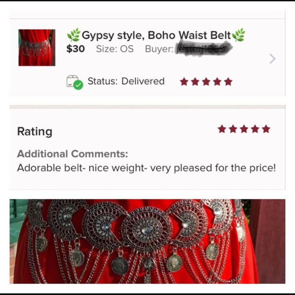 🌟HP-5-Star Rated🌟Gypsy style, Boho Waist Belt🌿 - Picture 2 of 7